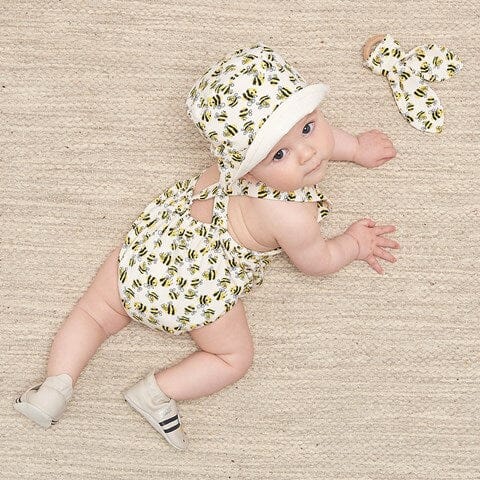 Bahama Bees Bubble Romper Baby One-Pieces The Bonnie Mob 