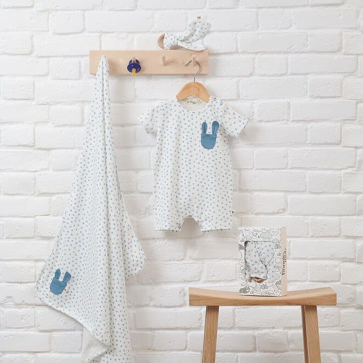 Blue Bunny Baby Shawl Swaddling Blankets The Bonnie Mob
