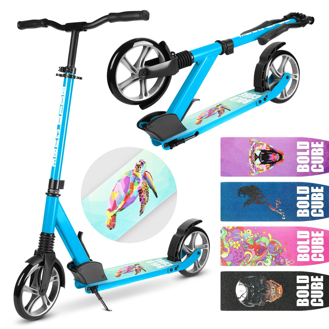 Cyan - Big 2 Wheel Scooter Big Wheeler BOLDCUBE Scooters