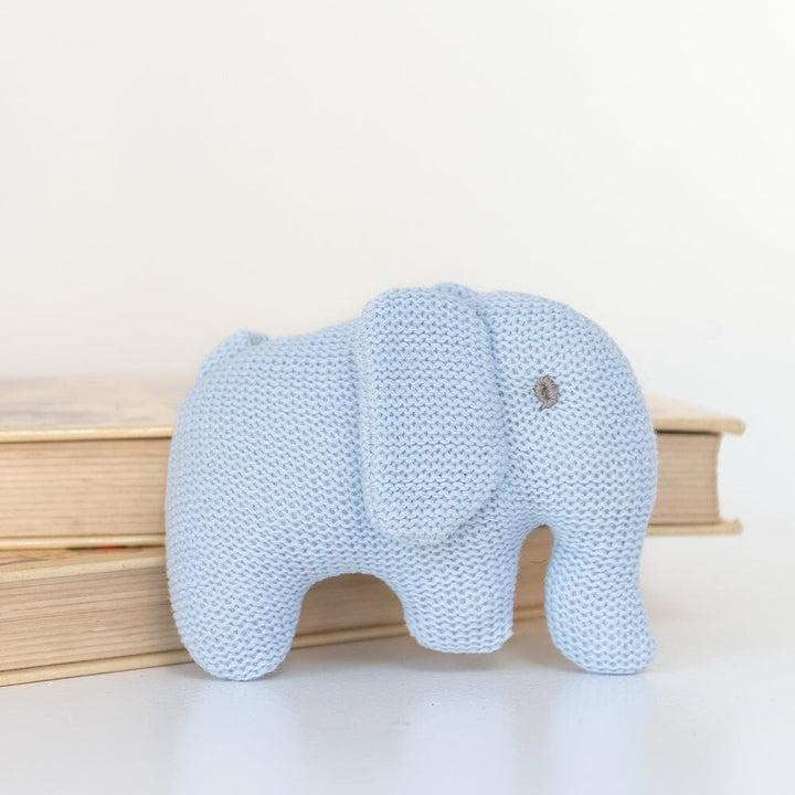 Knitted Organic Cotton Elephant Baby Rattle Baby Activity Toys Best Years