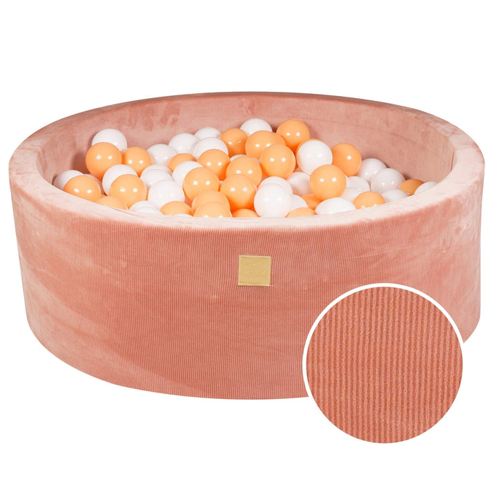 MeowBaby Apricot Round Corduroy Ball Pit Ball Pits MeowBaby 30cm Ball Pit - 250 Balls 