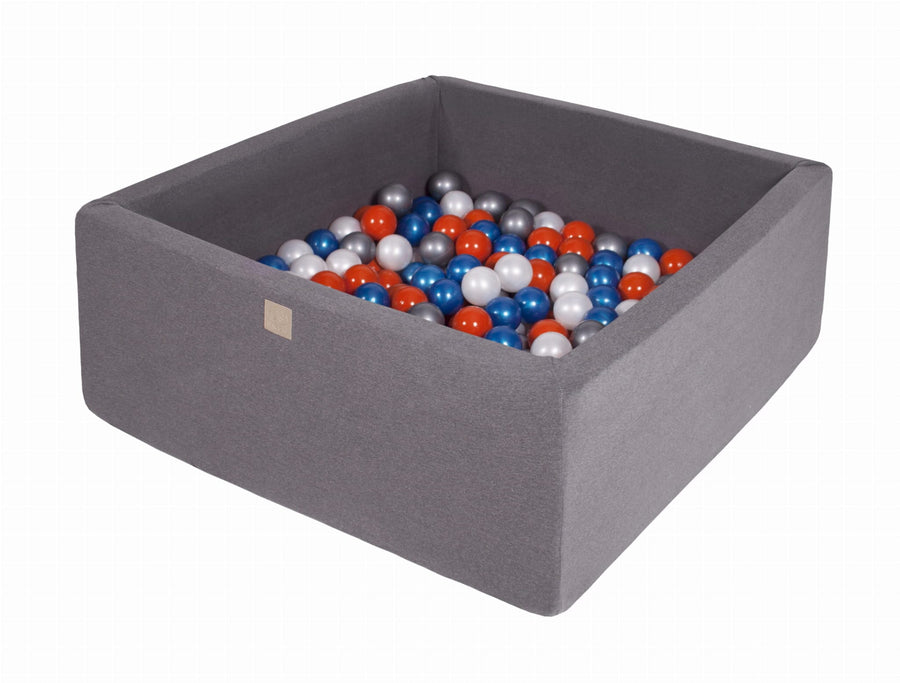 MeowBaby Dark Grey Square Cotton Ball Pit Ball Pits MeowBaby
