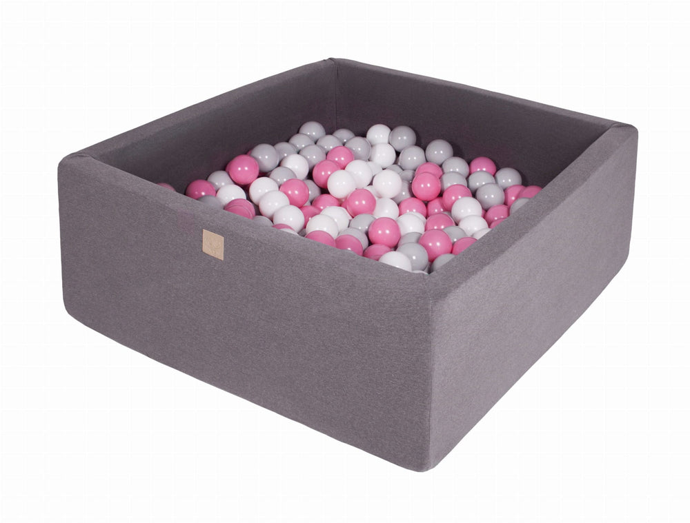 MeowBaby Dark Grey Square Cotton Ball Pit Ball Pits MeowBaby