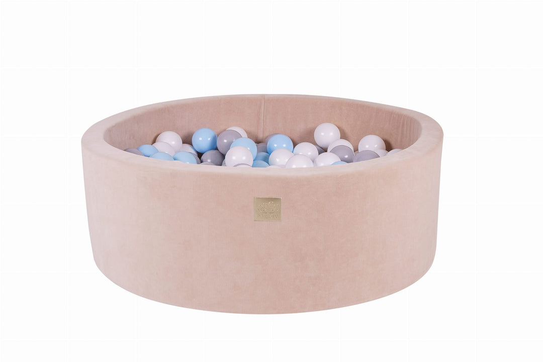MeowBaby Ecru Round Velvet Ball Pit Ball Pits MeowBaby