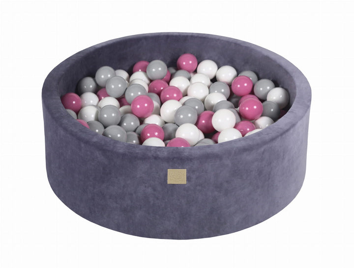 MeowBaby Grey-Blue Round Velvet Ball Pit Ball Pits MeowBaby