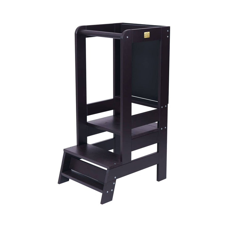 MeowBaby Kitchen Helper Learning Tower with Chalkboard Kitchen Helper MeowBaby Black