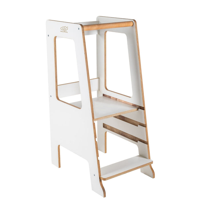 MeowBaby Kitchen Helper Scandi Step Stool Kitchen Helper MeowBaby White