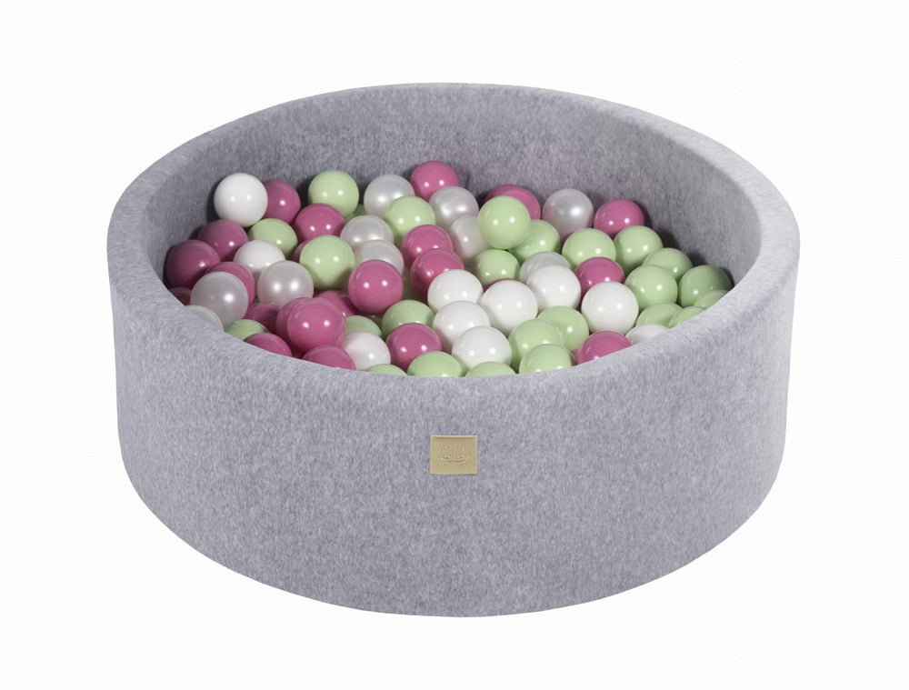 MeowBaby Light Grey Round Velvet Ball Pit Ball Pits MeowBaby
