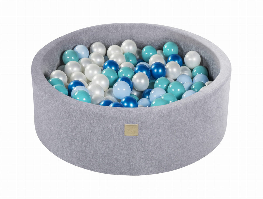 MeowBaby Light Grey Round Velvet Ball Pit Ball Pits MeowBaby