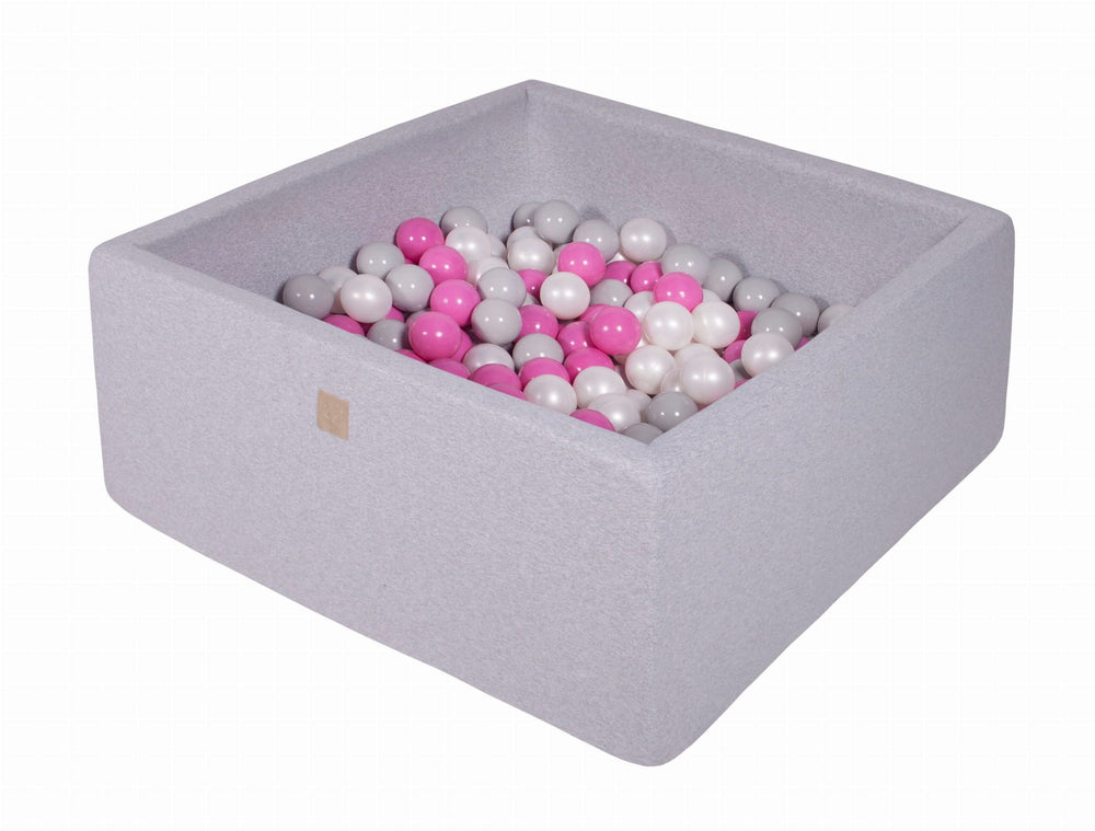 MeowBaby Light Grey Square Cotton Ball Pit Ball Pits MeowBaby