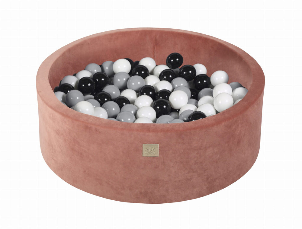 MeowBaby Red Round Velvet Ball Pit Ball Pits MeowBaby