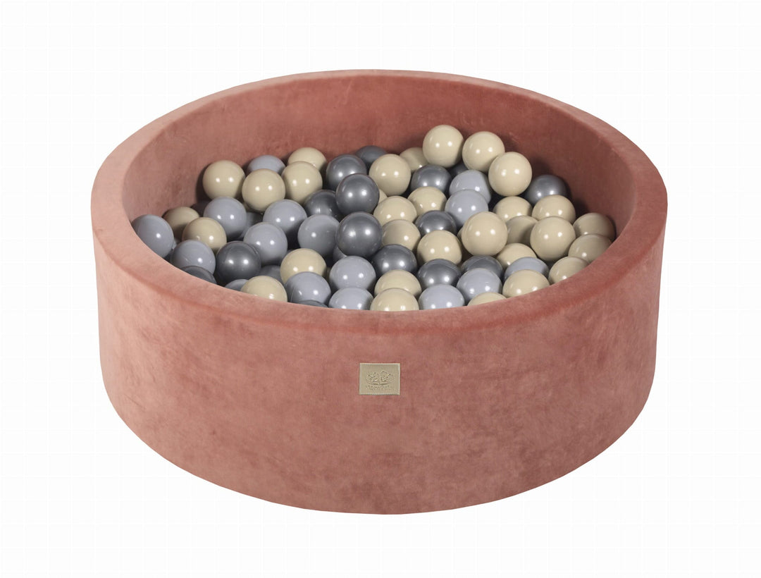 MeowBaby Red Round Velvet Ball Pit Ball Pits MeowBaby