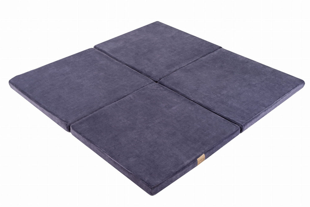 MeowBaby Velvet Square Playmat Play Mats MeowBaby Blue-Grey