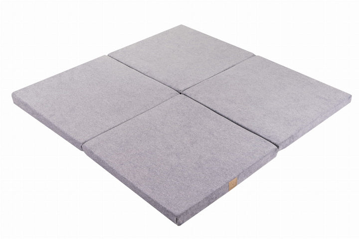 MeowBaby Velvet Square Playmat Play Mats MeowBaby Light Grey
