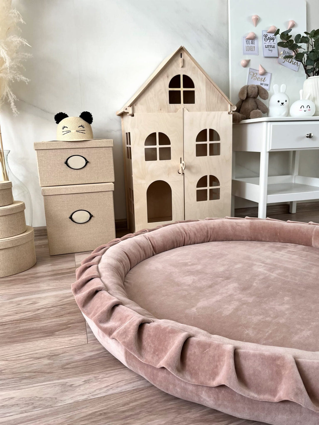 Monio for Kids Beige Velvet Padded Nest Playmat Play Mats MONIO for Kids