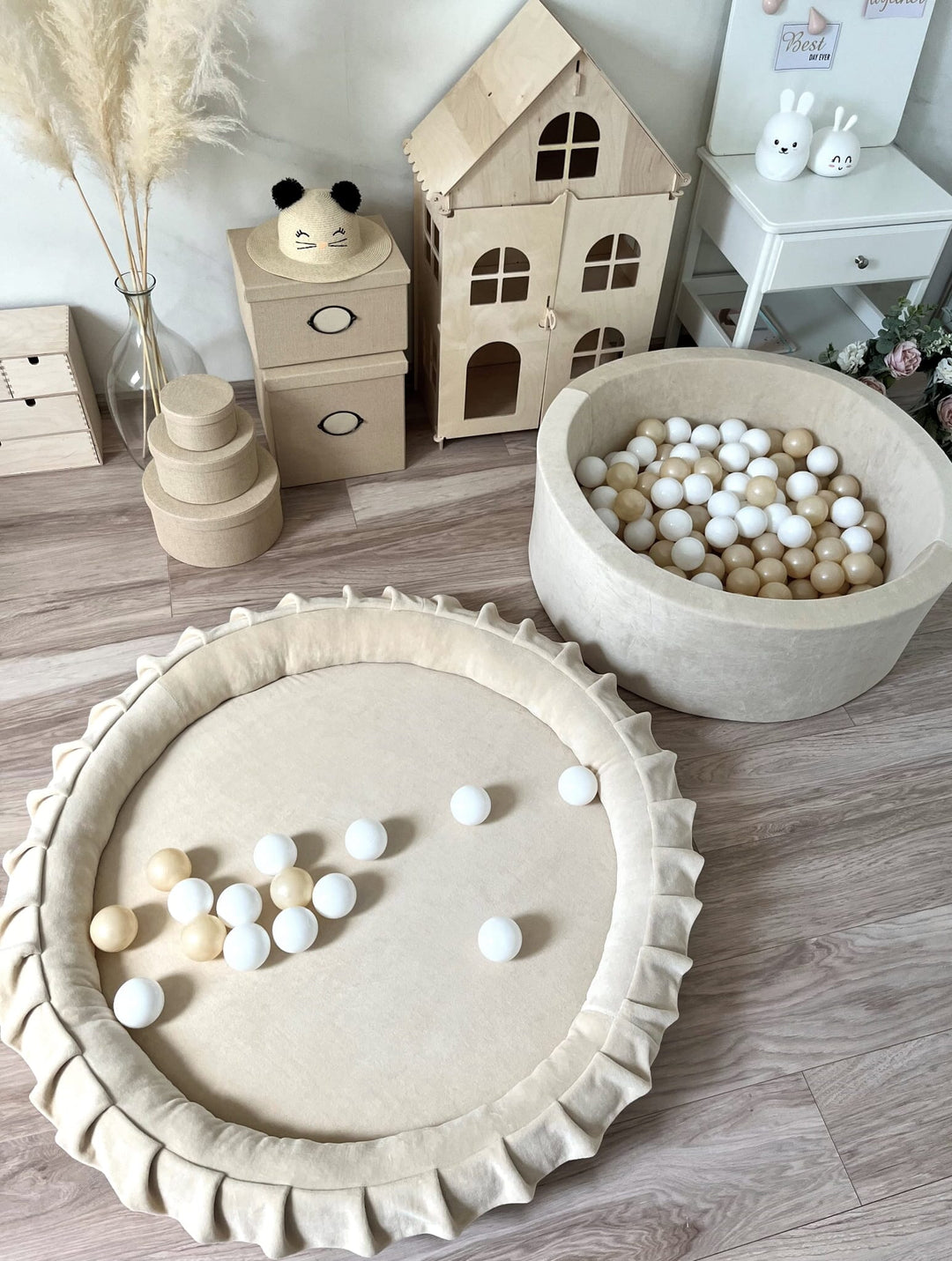 Monio for Kids Cream Velvet Padded Nest Playmat Play Mats MONIO for Kids