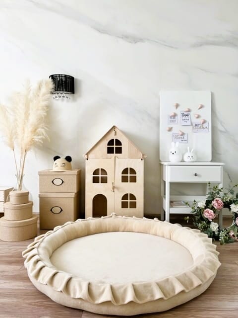 Monio for Kids Cream Velvet Padded Nest Playmat Play Mats MONIO for Kids