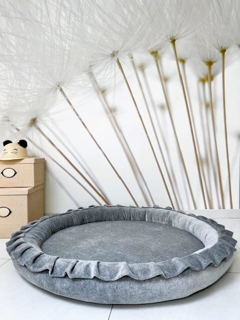 Monio for Kids Grey Velvet Padded Nest Playmat Play Mats MONIO for Kids