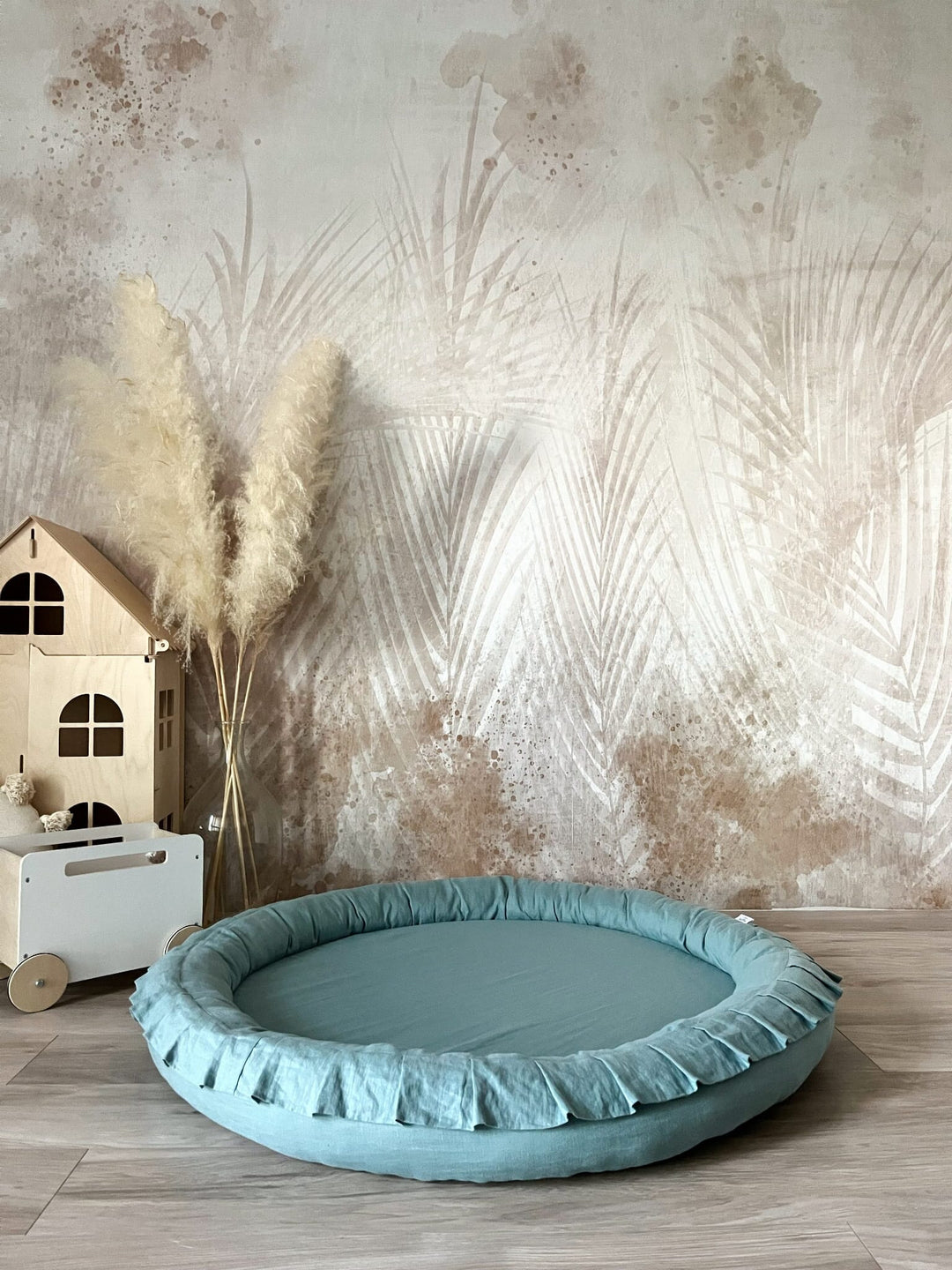 Monio for Kids Mint Linen Padded Nest Playmat Play Mats MONIO for Kids