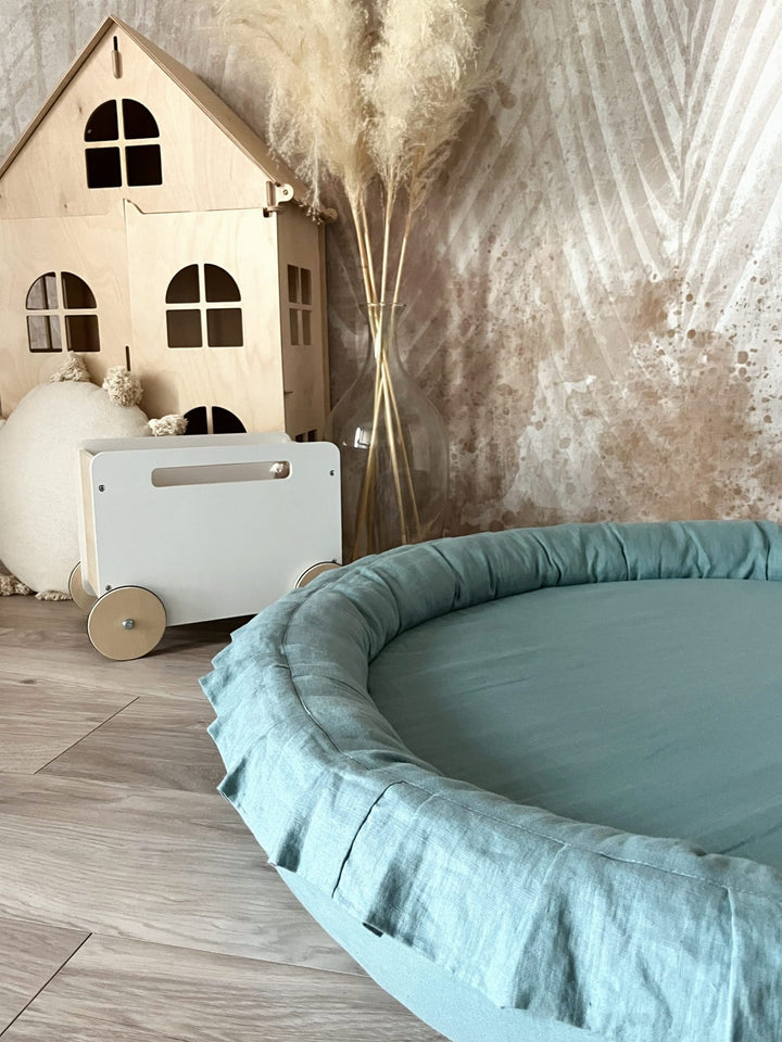 Monio for Kids Mint Linen Padded Nest Playmat Play Mats MONIO for Kids