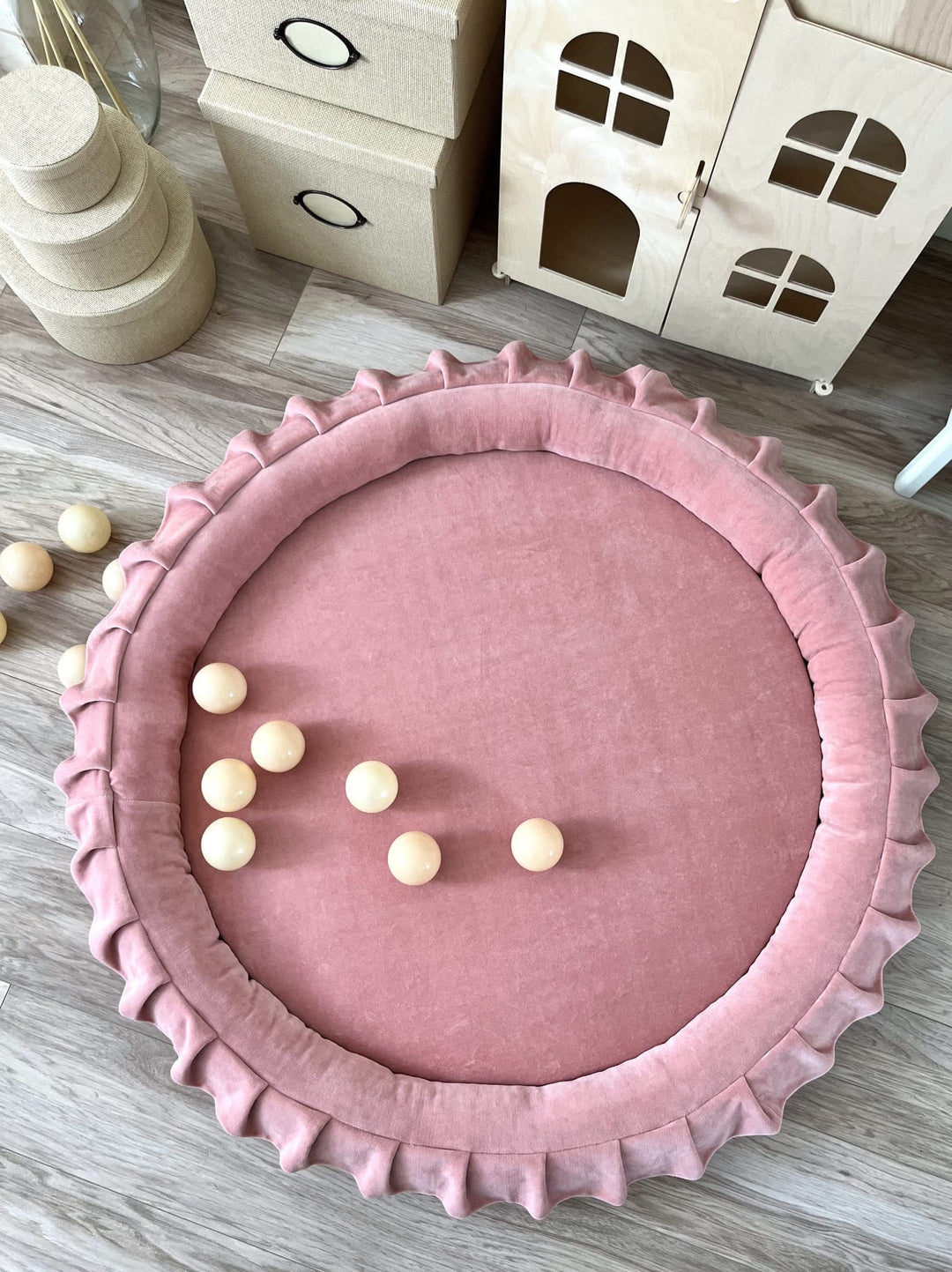 Monio for Kids Pink Velvet Padded Nest Playmat Play Mats MONIO for Kids