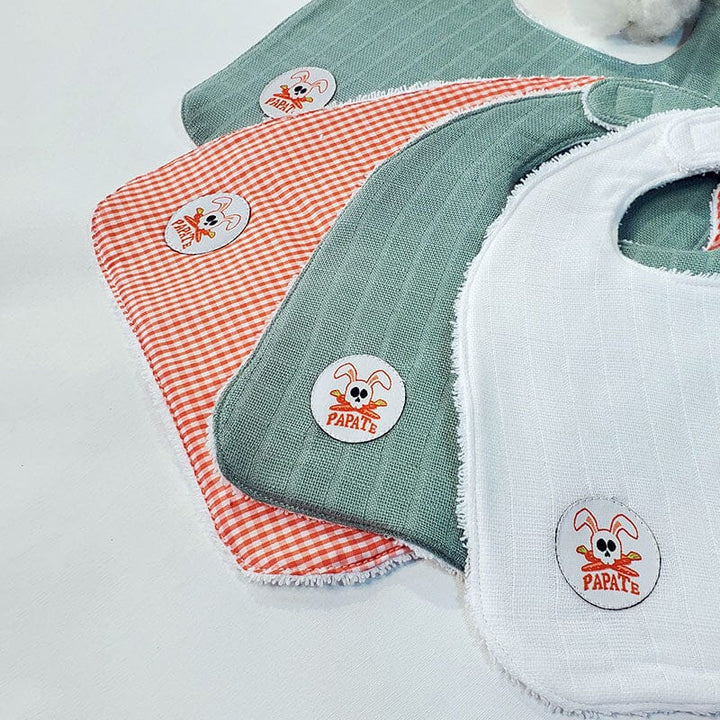 Papate White Organic Cotton Lop Bib Bibs Papate