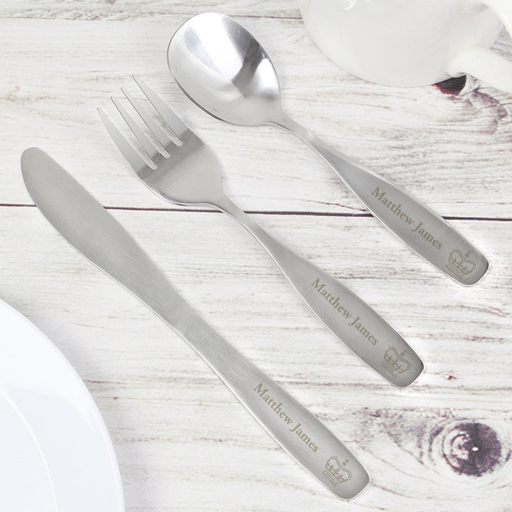 Personalised 3 Piece Prince Cutlery Set Flatware Sets Mini Bee
