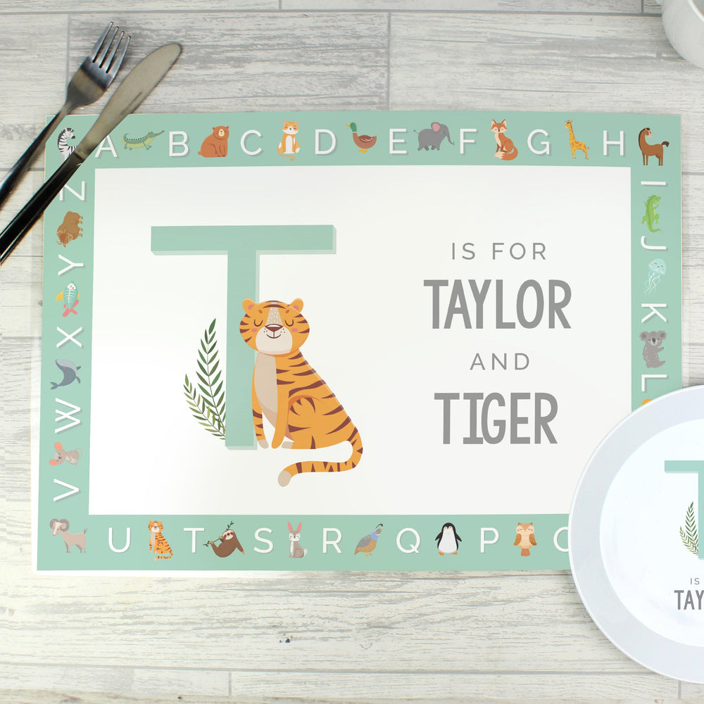 Personalised Animal Alphabet Placemat Placemats Mini Bee