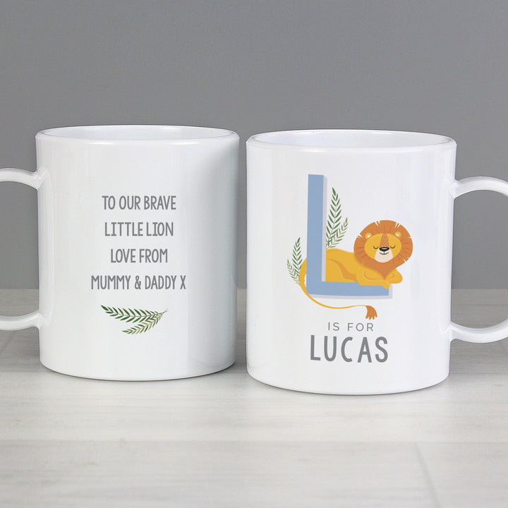 Personalised Animal Alphabet Plastic Mug Mugs Mini Bee