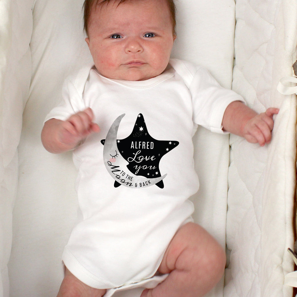 Personalised Baby To The Moon & Back Vest Baby One-Pieces Mini Bee