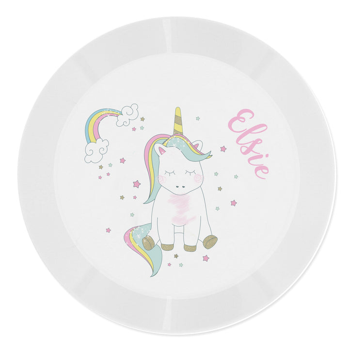 Personalised Baby Unicorn Plastic Plate Plates Mini Bee