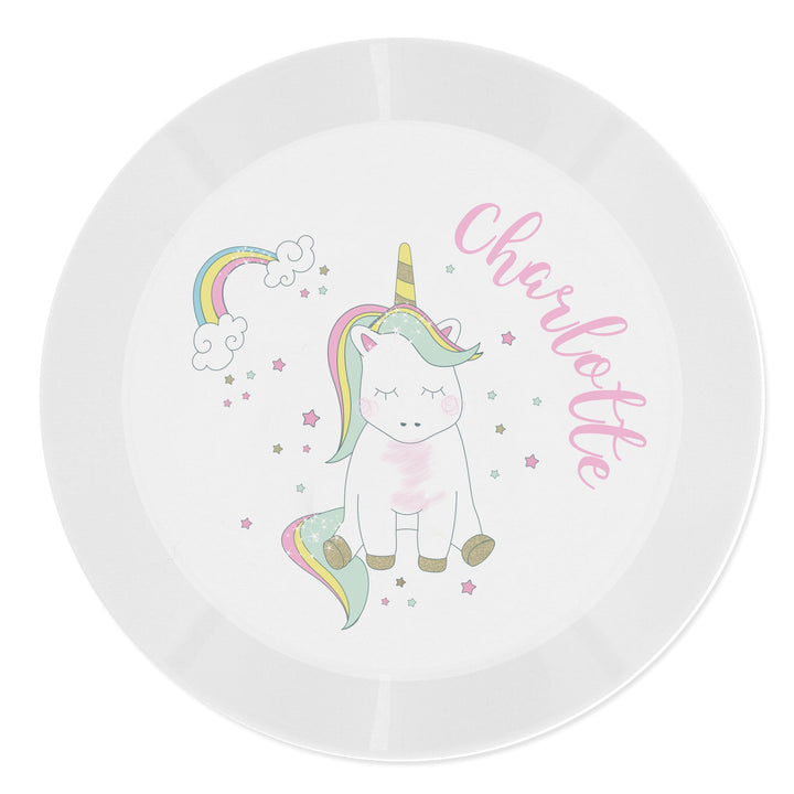Personalised Baby Unicorn Plastic Plate Plates Mini Bee