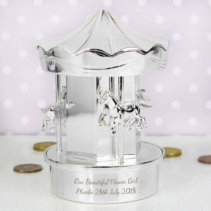 Personalised Carousel Money Box Piggy Banks & Money Jars Mini Bee