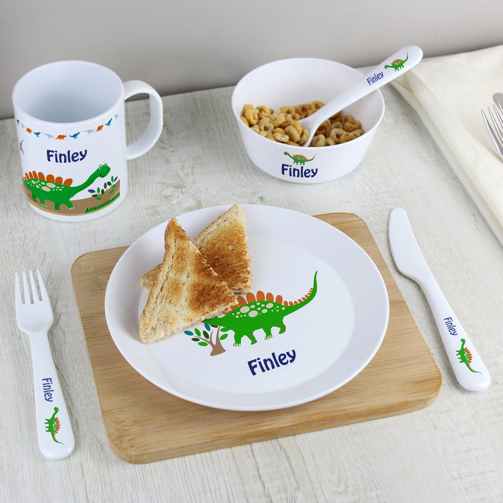 Personalised Dinosaur 3 Piece Plastic Cutlery Set Flatware Sets Mini Bee 