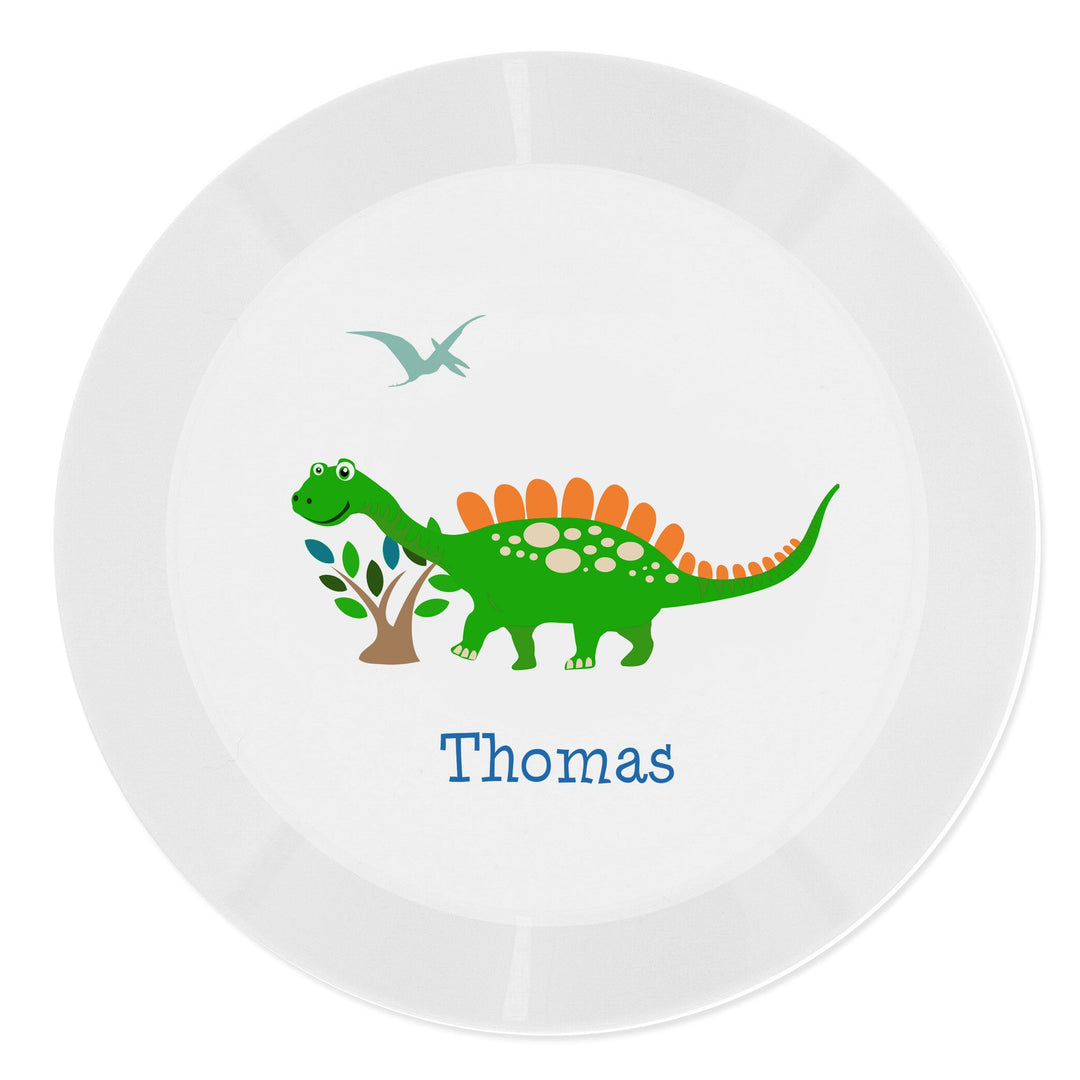 Personalised Dinosaur Plastic Plate Plates Mini Bee 