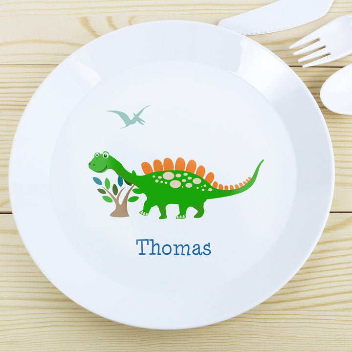 Personalised Dinosaur Plastic Plate Plates Mini Bee