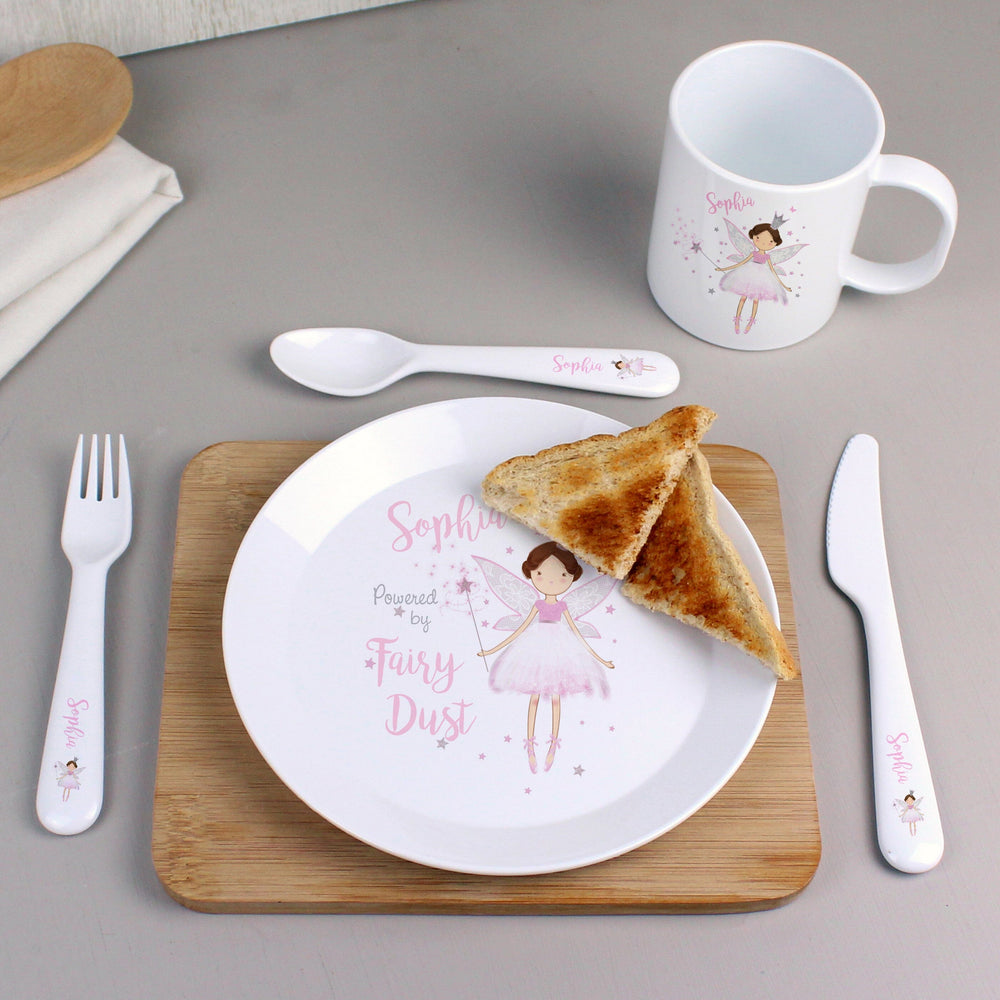 Personalised Fairy Princess 3 Piece Plastic Cutlery Set Flatware Sets Mini Bee 