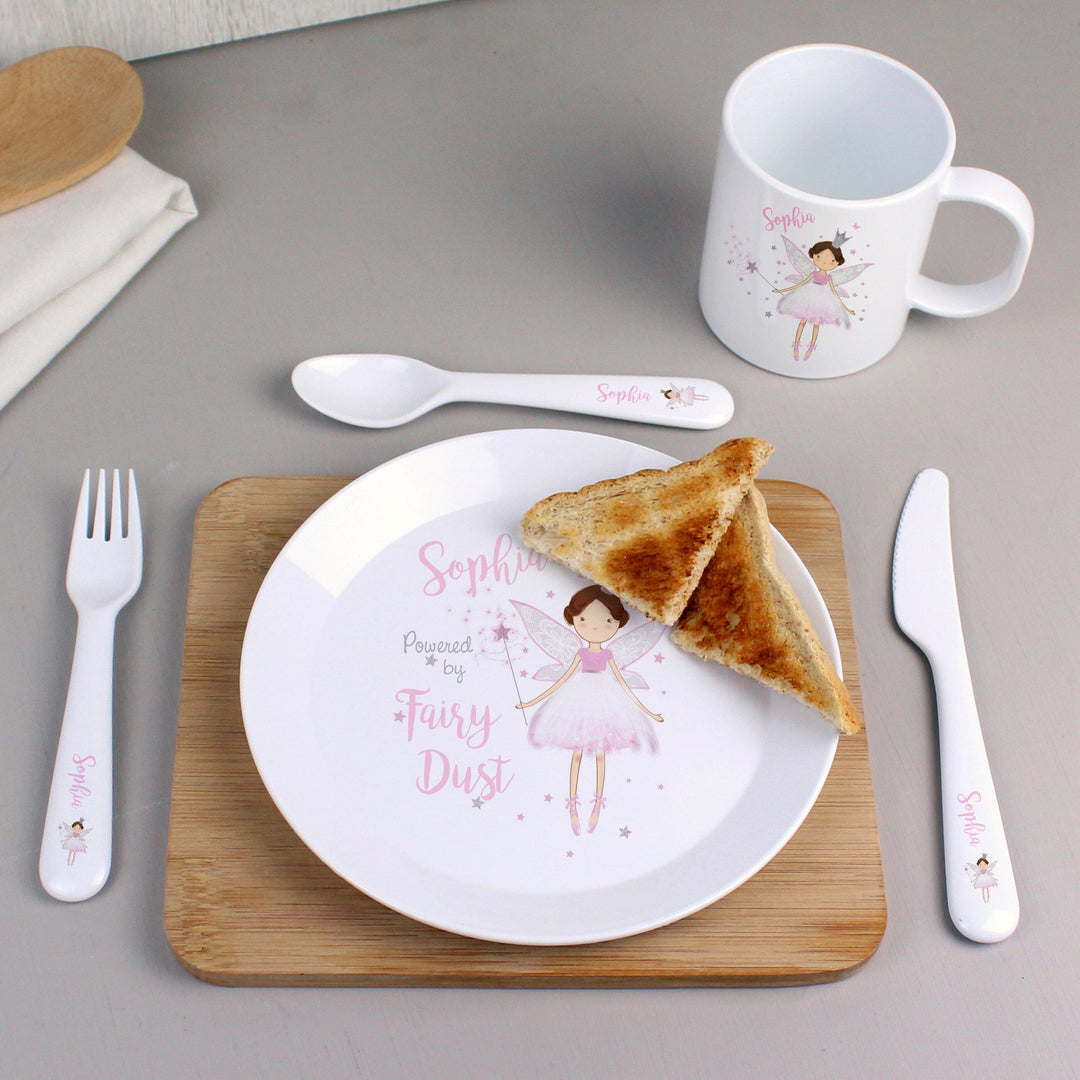 Personalised Fairy Princess 3 Piece Plastic Cutlery Set Flatware Sets Mini Bee