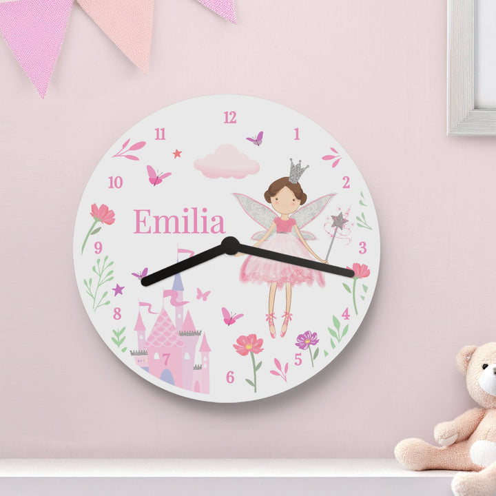 Personalised Fairy Princess Wooden Clock Wall Clocks Mini Bee
