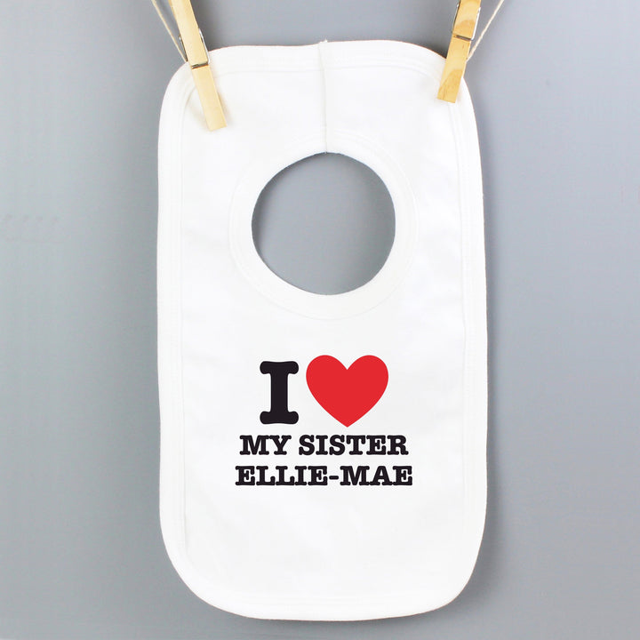 Personalised I HEART Baby Bib Bibs Mini Bee 