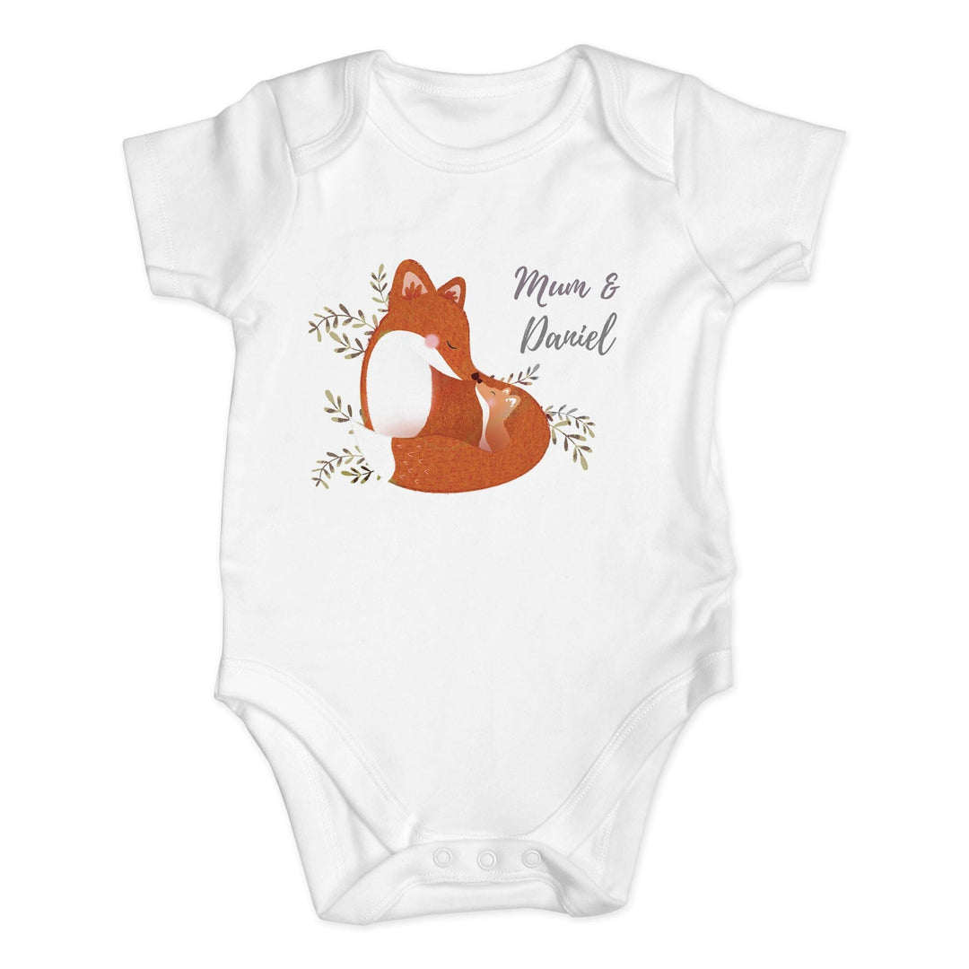 Personalised Mummy and Me Fox Baby Vest Baby One-Pieces Mini Bee 