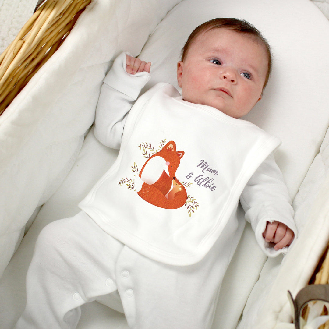Personalised Mummy and Me Fox Bib Bibs Mini Bee