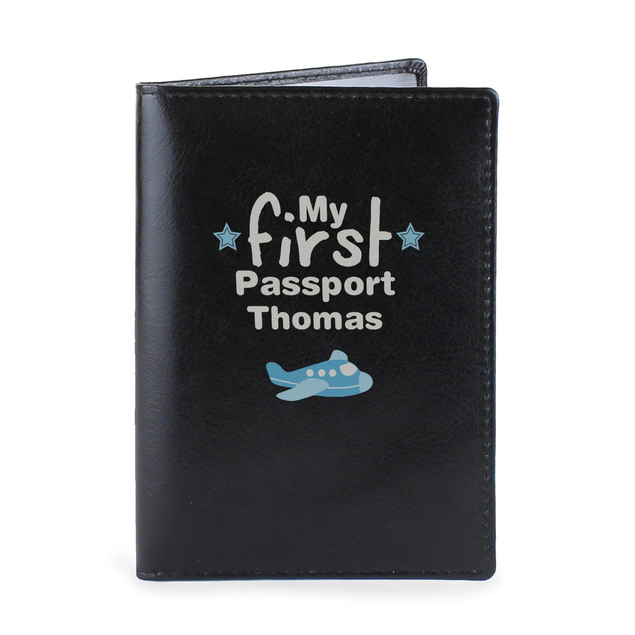 Personalised My First Black Passport Holder Luggage Tags Mini Bee