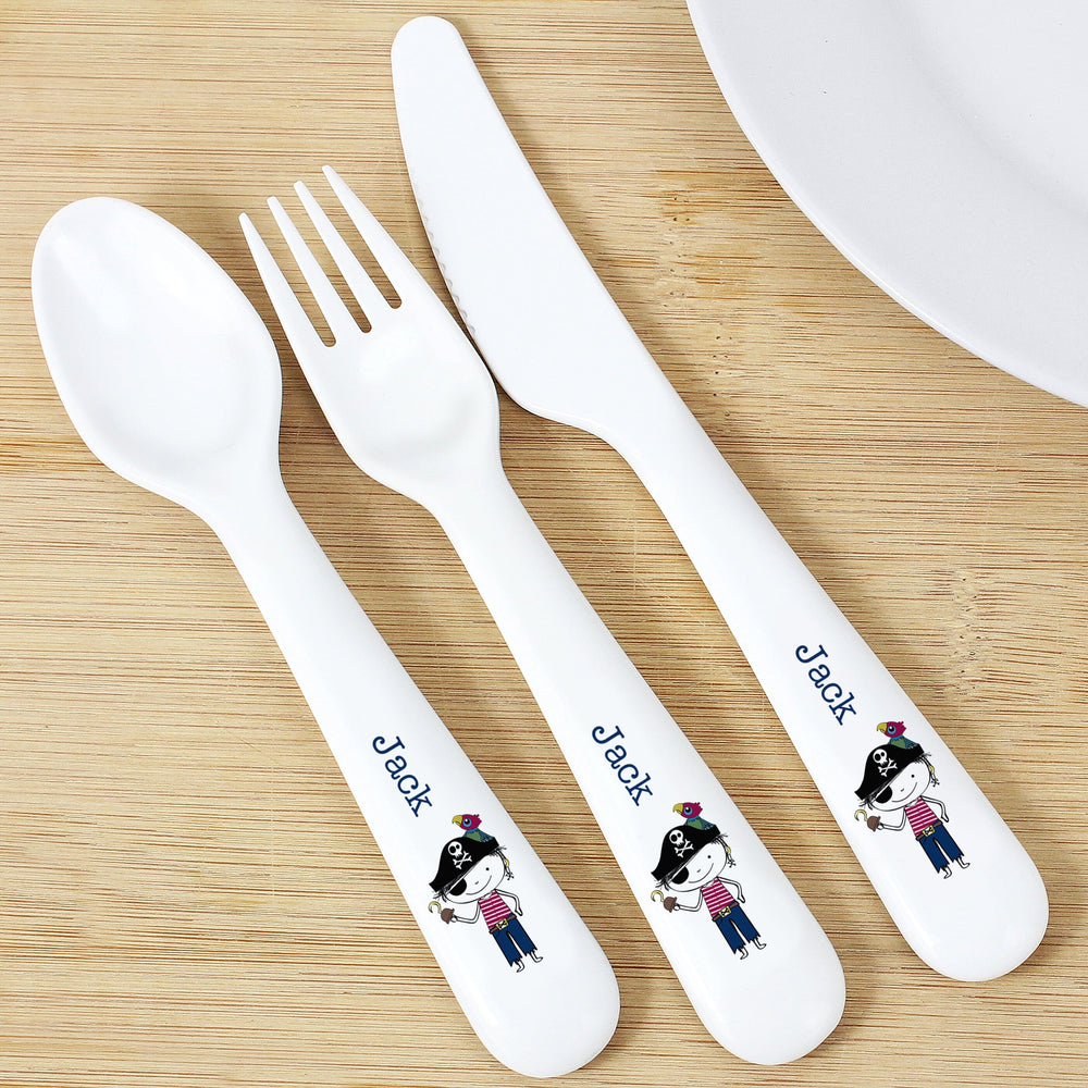 Personalised Pirate 3 Piece Plastic Cutlery Set Flatware Sets Mini Bee