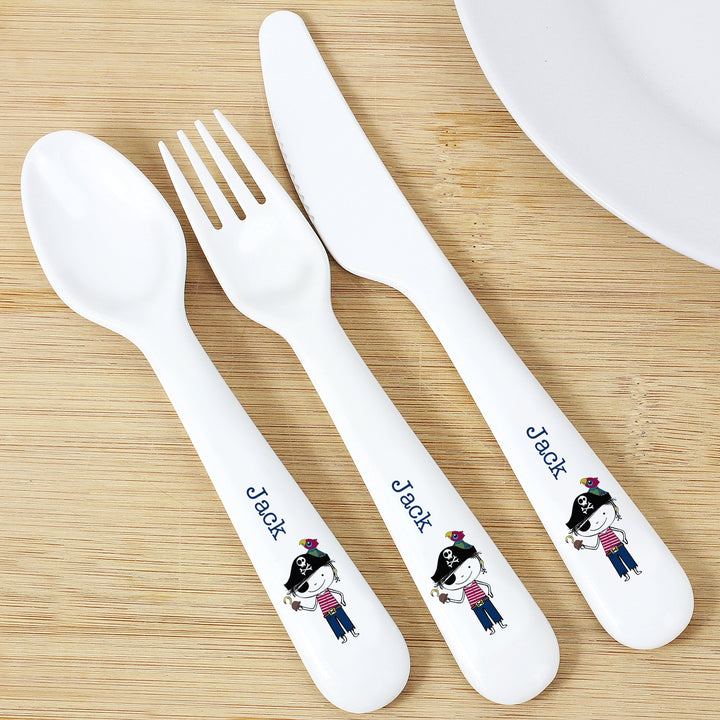 Personalised Pirate 3 Piece Plastic Cutlery Set Flatware Sets Mini Bee