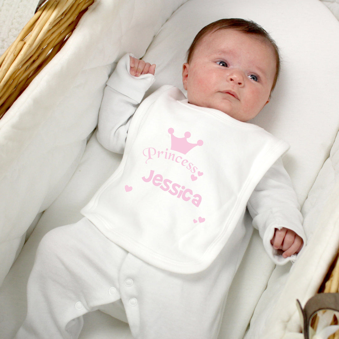 Personalised Princess Bib Bibs Mini Bee 