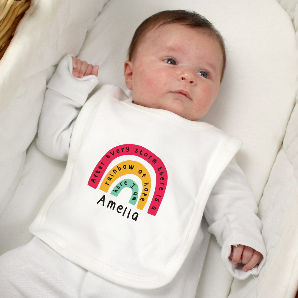 Personalised Rainbow Bib Bibs Mini Bee 