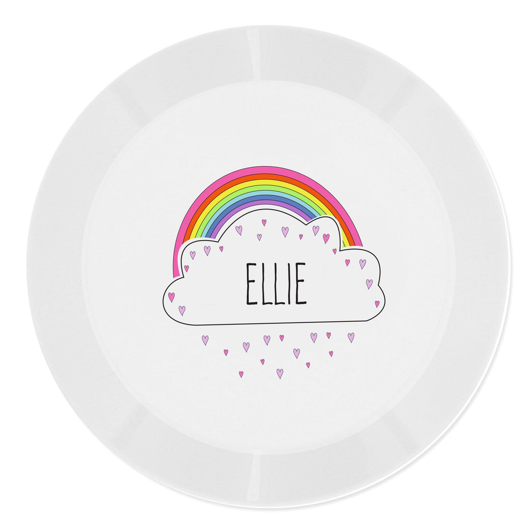 Personalised Rainbow Plastic Plate Plates Mini Bee