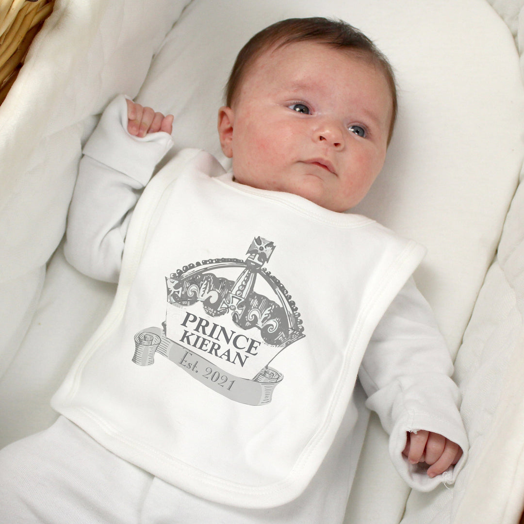 Personalised Royal Crown Bib Bibs Mini Bee