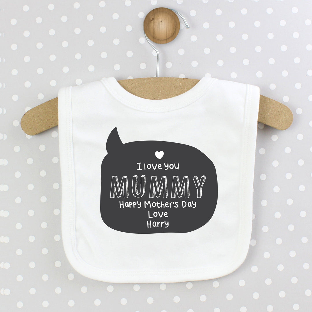 Personalised Speech Bubble Bib Bibs Mini Bee